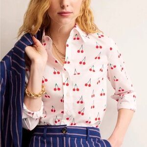 Boden Sienna Cotton Shirt Cherry Vine